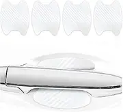 Kewucn 4PCS Car Door Handle Sticker, Carbon Fiber Auto Door Side Handle Protector, Universal Exterior Accessories for Most Cars (White)