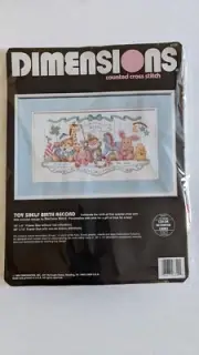 Needlepoint Canvas By Dimensions Toy Shelf Birth Record 16x9