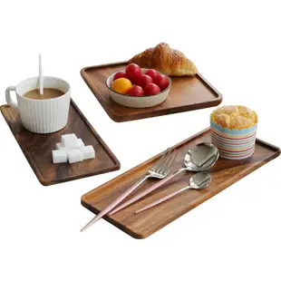 簡約小木盤木碟 ins點心盤杯墊長方形 水果蛋糕茶盤 日式碟子餐具