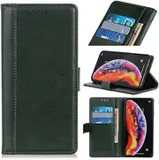 [FanYuan] Case for Motorola Edge 30 Ultra, Magnetic Flip Leather Premium Wallet Phone Case, with Card Slot and Folding Stand, Case Cover for Motorola Edge 30 Ultra.(Green)