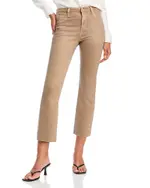 L'Agence Kendra High Rise Cropped Flared Jeans in Rye Coated