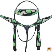 HILASON Western Horse Headstall Breast Collar American Leather Camouflage |