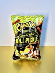 New Limited Edition LARGE Cheetos Flamin Hot Dill Pickle Cheese Crunchy 8.5oz