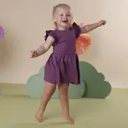 Snuggle Hunny Mulberry Short Sleeve Organic Dress