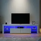 1800mm White TV Unit Entertainment Unit TV Cabinet Stand LED RGB Gloss Storage