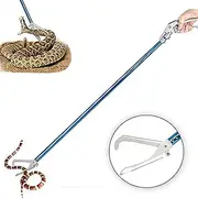 39'' (100CM) Professional All-Aluminum Alloy Snake Tong Reptile Grabber Rattle Snake Catcher Wide Jaw Handling Tool with Lock and Comfortable Grip Handle (Include Snake Hunting Bag)