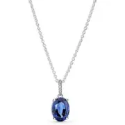 Pandora 390055C01-45 Sparkling Halo Pendant Necklace – Sterling Silver, Blue Cry