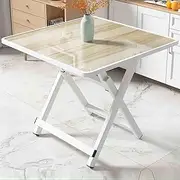 Hbluefat Folding Table, 27.56in Square Wood Dining Table, Portable Sofa Side Table, Snack Table, Picnic Table, Coffee End Table for Home Office, Small Spaces, Indoor/Outdoor (Wood Texture)