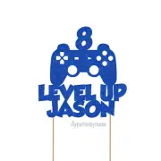 Cake Topper - Themed - 20+ Colours - NEXT DAY POST - Level Up Gamer - Any Name