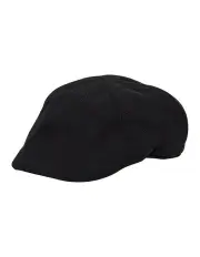 [Johnny Bigg] Herringbone Flat Cap in Black