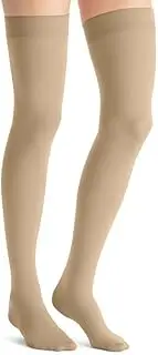 JOBST Opaque Compression Stockings, 30-40 mmHg, Thigh High, Silicone Dot Band, Closed Toe, Natural, Small