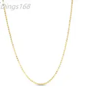 Designer Inspired Real 18K Yellow Gold Filled 2mm wide Bead Chain Necklace C992Y