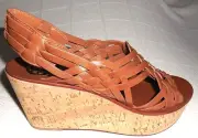 TORY BURCH Royal Tan Killian Mid Wedge-Antique Veg Leather PlatformSz11M Was$295