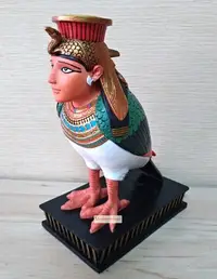 在飛比找Yahoo!奇摩拍賣優惠-點點蘑菇屋 歐洲精品古埃及人頭鳥身燭台擺飾 Egypt 藝術