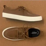 Sperry Size 11 Pier Lug 3-Eye Tab Top Sider Brown Nubuck Memory Foam