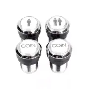 Electroplated silver LED lit Arcade Push Buttons MAME Multicade 1P 2P COIN