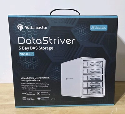 Yottamaster VN500C3 5 Bay Hard Drive Enclosure 10Gbps Daisy-Chain DAS, Silver