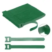 100Pcs Reusable 6 Inches Hook and Loop Cable Ties for Office, Home(Green)