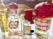 4 Oil Potions Moon Magic Beans Uncrossing Healing Huge Antique Bottles