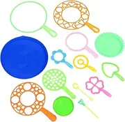 Kisangel Large Bubble Wand Set 14 Pieces Bubble Blowing Tool for Boys and Girls Toddlers Random Color