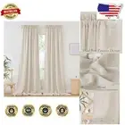 Light Filtering Linen Blend Curtains 52" W x 102" L for Living Room and Bedroom