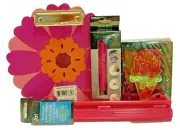 Flower Clipboard Jot 3 Hole Punch Ice Cream Notebook e-Circuit Stylus Pen Pink