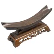 Wood Sword Display Carved Bracket Katana Stand Holder Crescent Horn Tray Craft