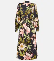 [Farm Rio] Farm Rio Floral midi dress AU 6 multicoloured