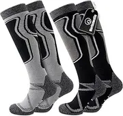 [Effeet] 2 Pairs of Merino Wool Ski Socks for Men Women Warm Padded Thermal Socks Soft Winter Socks Knee Socks with Padding for Snowboarding Skiing Snow Hunting Hiking