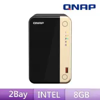 在飛比找momo購物網優惠-【QNAP 威聯通】TS-264-8G 2Bay NAS 網