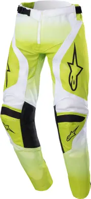 Alpinestars Racer Push Youth Motocross Pants, white-yellow, Size 24 White Yellow