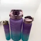 3-in-1 Motivational Fitness Water Bottle Set | BPA-Free, Time Marked | Gym,