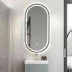 Oval LED Strips HD Mirror 90x45cm Black Frosted Dimmable Defogger Touch Sensor