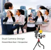 Flexible Tripod Vlogging Kit for iPhone, KSQ Omnipotent Pro-9 Youtuber Kit, Dual