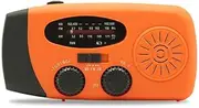 Emergency Hand Crank Radio with LED Flashlight for Camping, Emergency, AM/FM NOAA Portable Weather Radio (Orange)