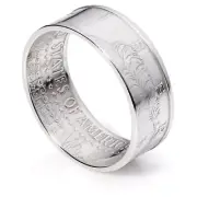 Kennedy Silver Half Dollar Coin Ring - 1992-2009 - "Heads" - Polished Finish