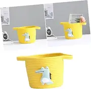 QUMIIRITY Storage Basket Cotton Rope Organizer Multifunctional Stuff Container Light Green Crocodile Design for Nursery Essentials and Home Accessories Lightweight