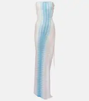 [Missoni] Missoni Zigzag ombré lamé maxi dress AU 6 blue