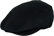 Men's Premium Wool Blend Classic Flat Ivy Newsboy Collection Hat Medium Black
