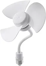 Zasdvn Wall Socket Fan, Socket Fan, Portable Screw-In Fan, Flexible, Screw-In, Quiet Ceiling Fan, Table Fan for Bedroom, Kitchen, Balcony