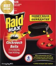 Max Cockroach Baits | Killer & Trap | Lasts 3 Months | Child-Resistant | 6 Pack