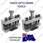 2 x Lathe Quick Change Tool post T2 HOLDER ONLY 95 x 40 x 50mm suit 26mm Tools