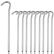 10 Pack 7" Aluminum Tent Stakes Pegs with Hooks for Camping Hard Light Tent Pegs