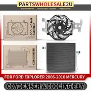 2Pcs AC Condenser & Single Cooling Fan Assembly Kit for Ford Explorer Mercury (for: Ford)