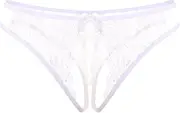 [Qiyifuwang] Women's Crotchless Sexy Fashion Panties Half Back Coverage Panties Naughty Lingerie Thong Panties Regular Plus Size Panties A5-White,One Size, A5-white, One Size