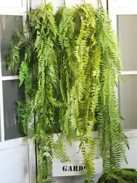 在飛比找樂天市場購物網優惠-仿真綠植藤條手感波斯蕨裝飾串假藤蔓森系植物角壁飾墻上纏繞掛飾