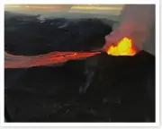 Kilauea Volcano Fissure 8 Lava Fountain And Flows Silver Halide Photo 2018