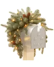 National Tree Company 3ft Feel-Real Frosted Artic Spruce Mailbox Swag