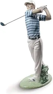 [LLADRÓ] Golf Champion Man Figurine. Porcelain Golfer Figure.