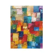 Colorful Abstract Art Velveteen Plush Blanket, Cozy Throw, Modern Home Decor,